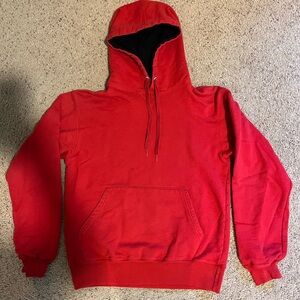 Champion authentic red hooded sweatshirt.